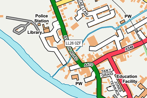 LL26 0ZF map - OS OpenMap – Local (Ordnance Survey) LL26 0ZF map - OS OpenMap – Local (Ordnance Survey)