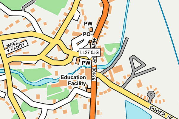 LL27 0JG map - OS OpenMap – Local (Ordnance Survey) LL27 0JG map - OS OpenMap – Local (Ordnance Survey)