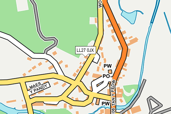 LL27 0JX map - OS OpenMap – Local (Ordnance Survey) LL27 0JX map - OS OpenMap – Local (Ordnance Survey)