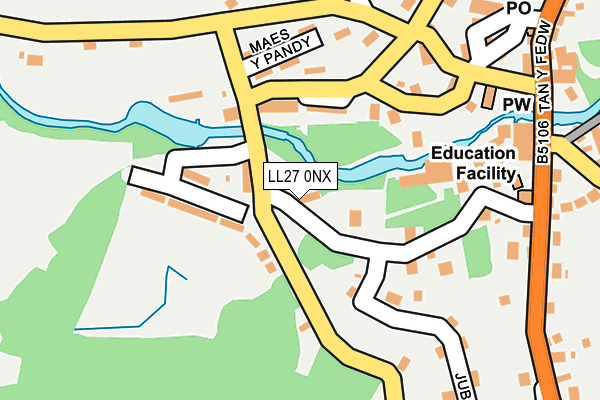 LL27 0NX map - OS OpenMap – Local (Ordnance Survey) LL27 0NX map - OS OpenMap – Local (Ordnance Survey)
