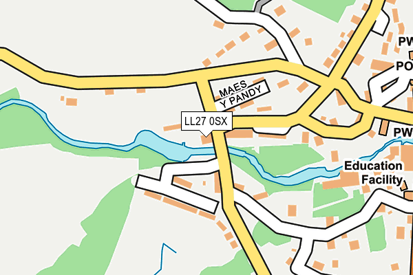 LL27 0SX map - OS OpenMap – Local (Ordnance Survey) LL27 0SX map - OS OpenMap – Local (Ordnance Survey)
