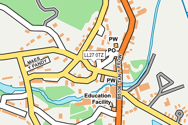LL27 0TZ map - OS OpenMap – Local (Ordnance Survey) LL27 0TZ map - OS OpenMap – Local (Ordnance Survey)