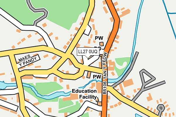 LL27 0UQ map - OS OpenMap – Local (Ordnance Survey) LL27 0UQ map - OS OpenMap – Local (Ordnance Survey)