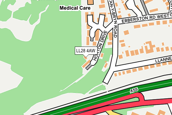 LL28 4AW map - OS OpenMap – Local (Ordnance Survey) LL28 4AW map - OS OpenMap – Local (Ordnance Survey)