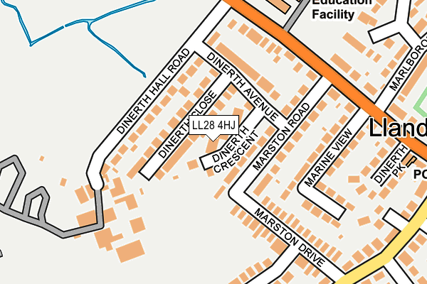 LL28 4HJ map - OS OpenMap – Local (Ordnance Survey) LL28 4HJ map - OS OpenMap – Local (Ordnance Survey)