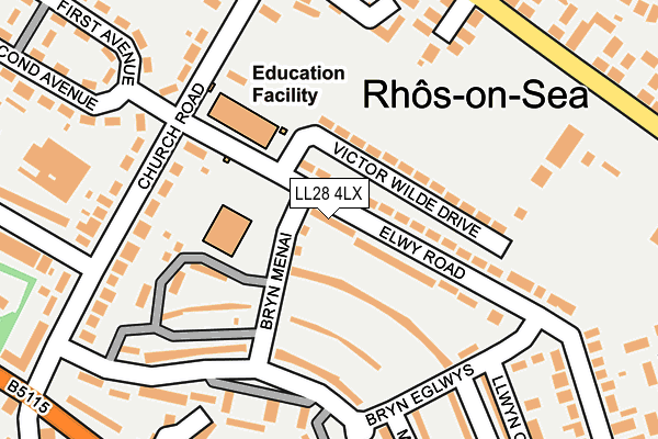 LL28 4LX map - OS OpenMap – Local (Ordnance Survey) LL28 4LX map - OS OpenMap – Local (Ordnance Survey)