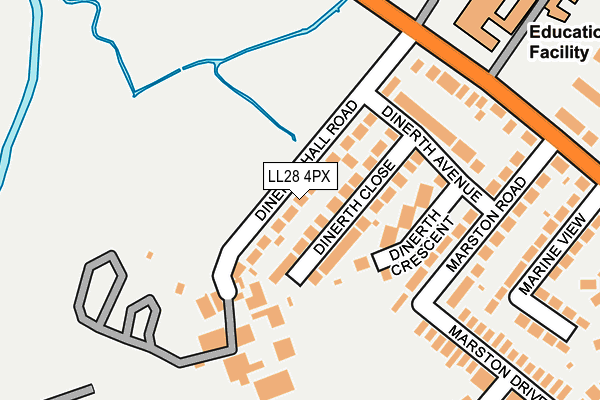 LL28 4PX map - OS OpenMap – Local (Ordnance Survey) LL28 4PX map - OS OpenMap – Local (Ordnance Survey)