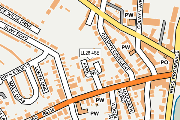 LL28 4SE map - OS OpenMap – Local (Ordnance Survey) LL28 4SE map - OS OpenMap – Local (Ordnance Survey)