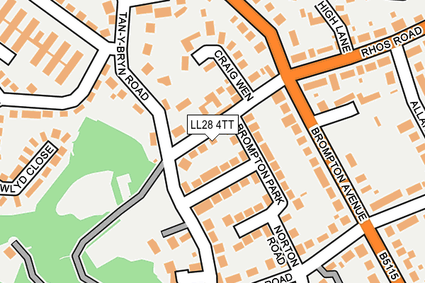 LL28 4TT map - OS OpenMap – Local (Ordnance Survey) LL28 4TT map - OS OpenMap – Local (Ordnance Survey)