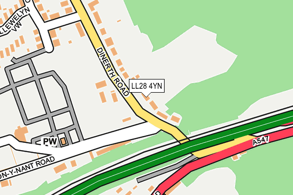 LL28 4YN map - OS OpenMap – Local (Ordnance Survey) LL28 4YN map - OS OpenMap – Local (Ordnance Survey)