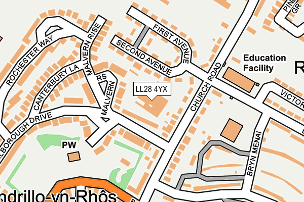 LL28 4YX map - OS OpenMap – Local (Ordnance Survey) LL28 4YX map - OS OpenMap – Local (Ordnance Survey)