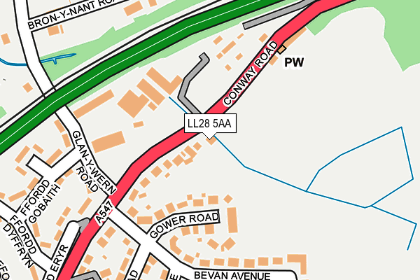 LL28 5AA map - OS OpenMap – Local (Ordnance Survey) LL28 5AA map - OS OpenMap – Local (Ordnance Survey)