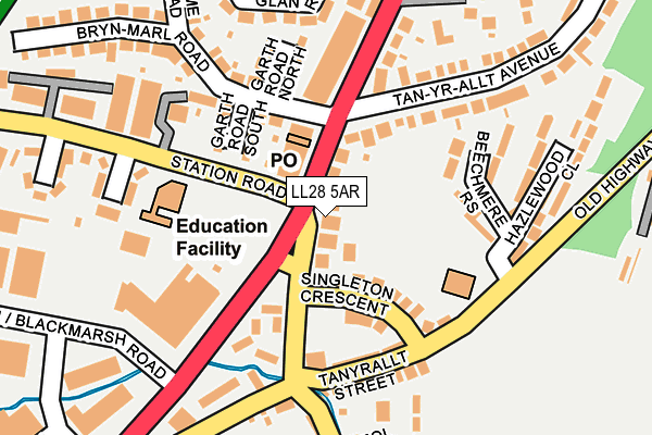 LL28 5AR map - OS OpenMap – Local (Ordnance Survey)