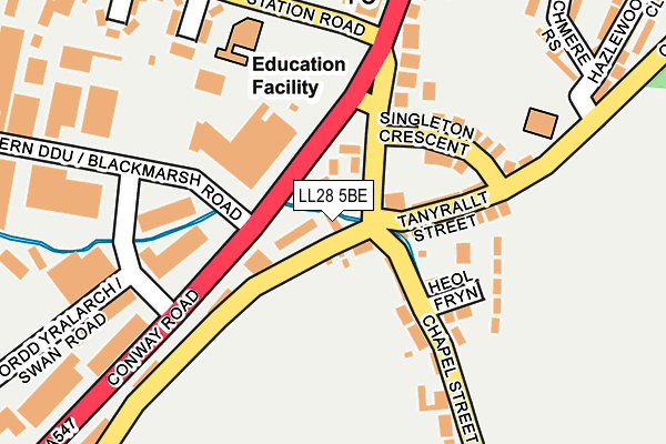 LL28 5BE map - OS OpenMap – Local (Ordnance Survey) LL28 5BE map - OS OpenMap – Local (Ordnance Survey)