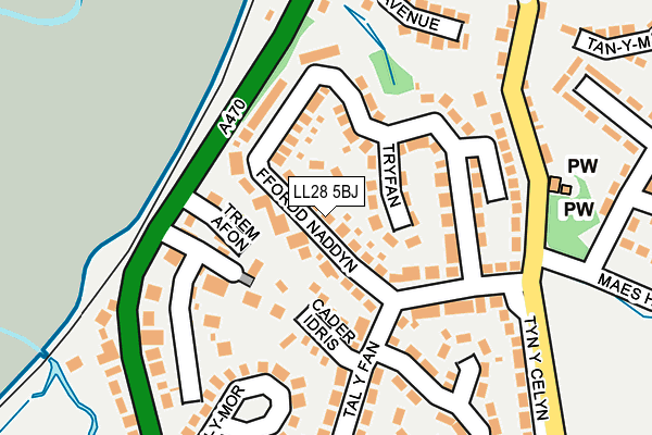 LL28 5BJ map - OS OpenMap – Local (Ordnance Survey) LL28 5BJ map - OS OpenMap – Local (Ordnance Survey)