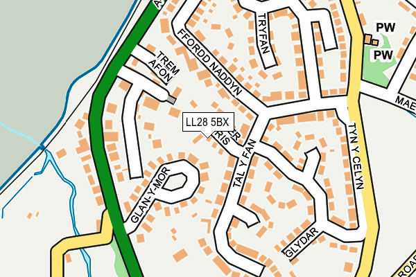 LL28 5BX map - OS OpenMap – Local (Ordnance Survey) LL28 5BX map - OS OpenMap – Local (Ordnance Survey)
