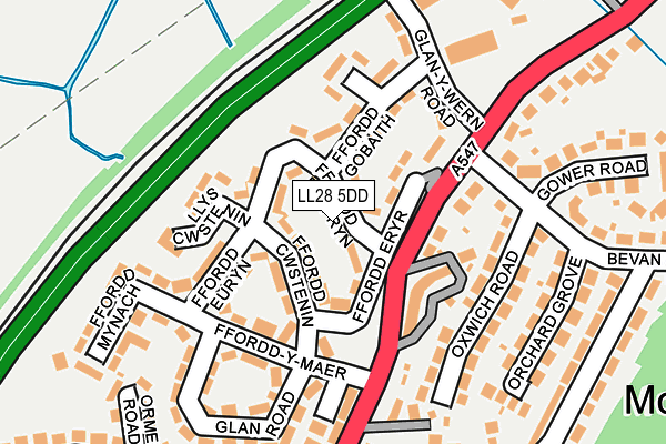 LL28 5DD map - OS OpenMap – Local (Ordnance Survey) LL28 5DD map - OS OpenMap – Local (Ordnance Survey)