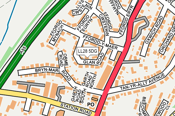 LL28 5DG map - OS OpenMap – Local (Ordnance Survey) LL28 5DG map - OS OpenMap – Local (Ordnance Survey)