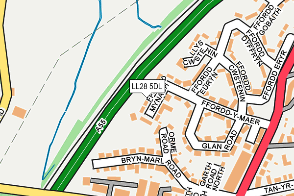 LL28 5DL map - OS OpenMap – Local (Ordnance Survey) LL28 5DL map - OS OpenMap – Local (Ordnance Survey)