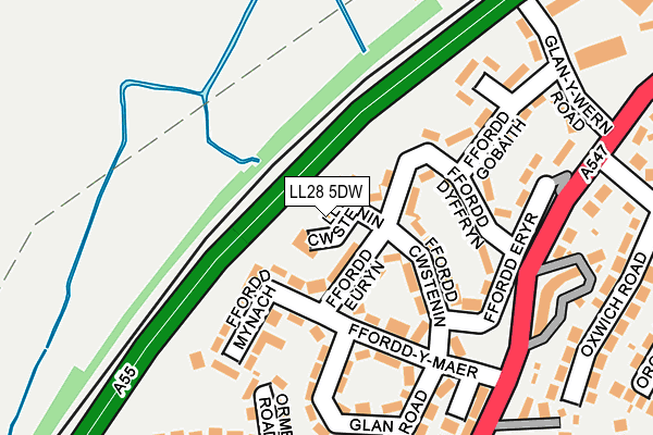 LL28 5DW map - OS OpenMap – Local (Ordnance Survey) LL28 5DW map - OS OpenMap – Local (Ordnance Survey)