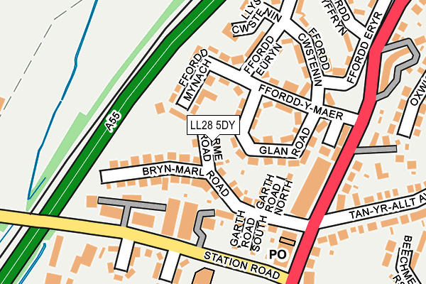 LL28 5DY map - OS OpenMap – Local (Ordnance Survey) LL28 5DY map - OS OpenMap – Local (Ordnance Survey)