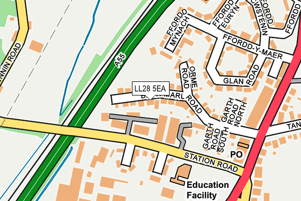 LL28 5EA map - OS OpenMap – Local (Ordnance Survey) LL28 5EA map - OS OpenMap – Local (Ordnance Survey)