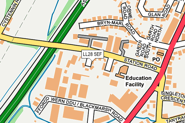 LL28 5EF map - OS OpenMap – Local (Ordnance Survey) LL28 5EF map - OS OpenMap – Local (Ordnance Survey)