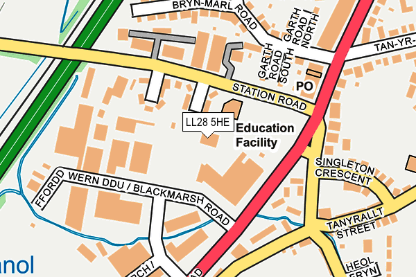 LL28 5HE map - OS OpenMap – Local (Ordnance Survey) LL28 5HE map - OS OpenMap – Local (Ordnance Survey)