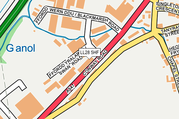 LL28 5HF map - OS OpenMap – Local (Ordnance Survey) LL28 5HF map - OS OpenMap – Local (Ordnance Survey)