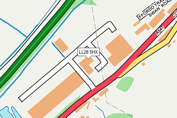 LL28 5HX map - OS OpenMap – Local (Ordnance Survey) LL28 5HX map - OS OpenMap – Local (Ordnance Survey)