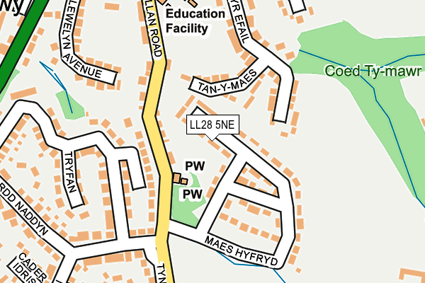 LL28 5NE map - OS OpenMap – Local (Ordnance Survey) LL28 5NE map - OS OpenMap – Local (Ordnance Survey)