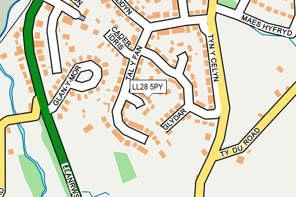 LL28 5PY map - OS OpenMap – Local (Ordnance Survey) LL28 5PY map - OS OpenMap – Local (Ordnance Survey)