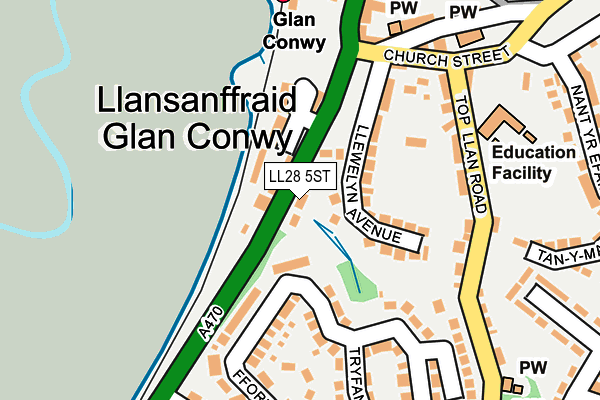 LL28 5ST map - OS OpenMap – Local (Ordnance Survey)