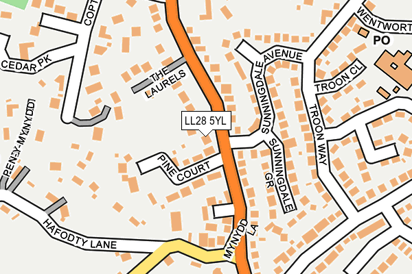 LL28 5YL map - OS OpenMap – Local (Ordnance Survey) LL28 5YL map - OS OpenMap – Local (Ordnance Survey)