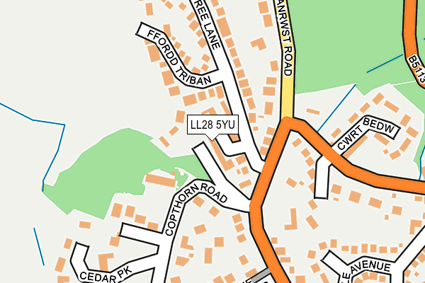 LL28 5YU map - OS OpenMap – Local (Ordnance Survey) LL28 5YU map - OS OpenMap – Local (Ordnance Survey)