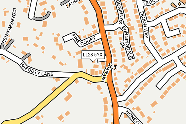 LL28 5YX map - OS OpenMap – Local (Ordnance Survey) LL28 5YX map - OS OpenMap – Local (Ordnance Survey)