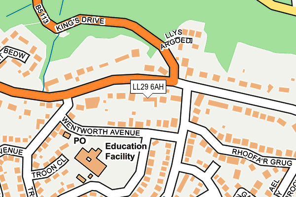 LL29 6AH map - OS OpenMap – Local (Ordnance Survey) LL29 6AH map - OS OpenMap – Local (Ordnance Survey)