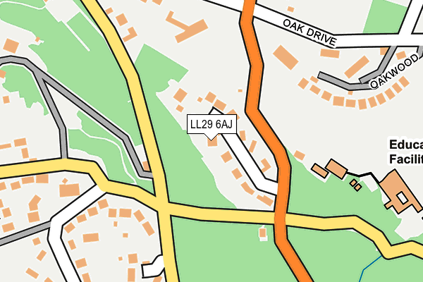 LL29 6AJ map - OS OpenMap – Local (Ordnance Survey) LL29 6AJ map - OS OpenMap – Local (Ordnance Survey)
