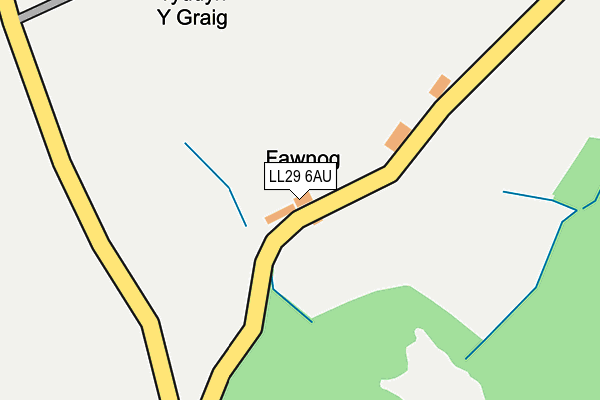 LL29 6AU map - OS OpenMap – Local (Ordnance Survey) LL29 6AU map - OS OpenMap – Local (Ordnance Survey)