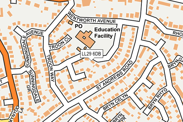 LL29 6DB map - OS OpenMap – Local (Ordnance Survey) LL29 6DB map - OS OpenMap – Local (Ordnance Survey)