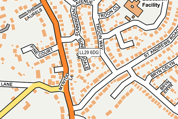 LL29 6DG map - OS OpenMap – Local (Ordnance Survey) LL29 6DG map - OS OpenMap – Local (Ordnance Survey)
