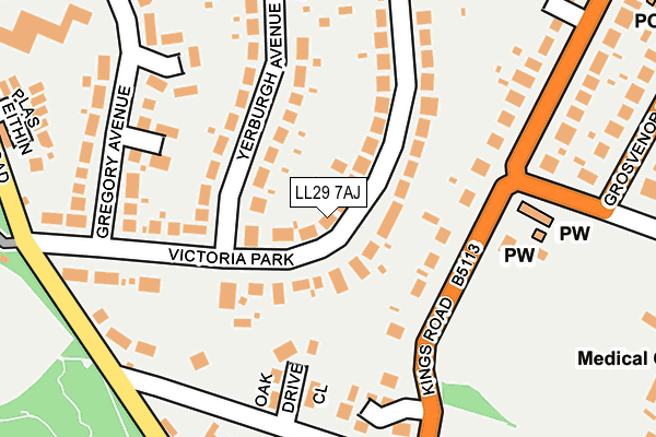 LL29 7AJ map - OS OpenMap – Local (Ordnance Survey) LL29 7AJ map - OS OpenMap – Local (Ordnance Survey)