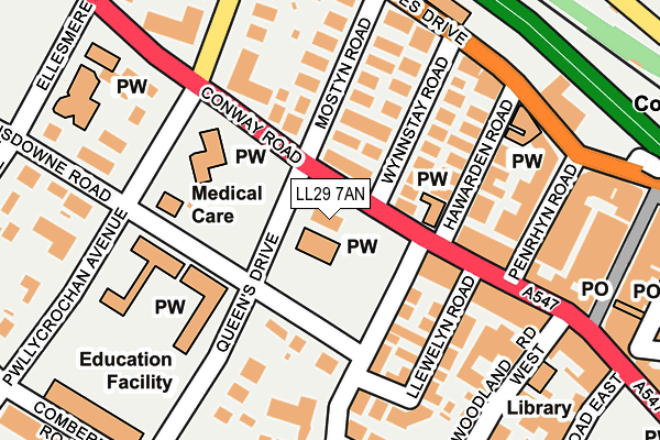 LL29 7AN map - OS OpenMap – Local (Ordnance Survey) LL29 7AN map - OS OpenMap – Local (Ordnance Survey)