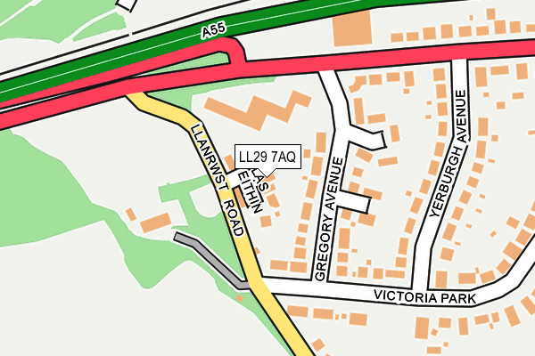 LL29 7AQ map - OS OpenMap – Local (Ordnance Survey) LL29 7AQ map - OS OpenMap – Local (Ordnance Survey)
