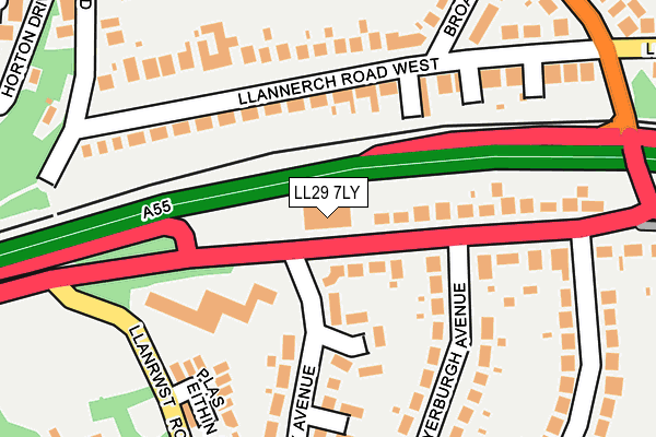 LL29 7LY map - OS OpenMap – Local (Ordnance Survey) LL29 7LY map - OS OpenMap – Local (Ordnance Survey)