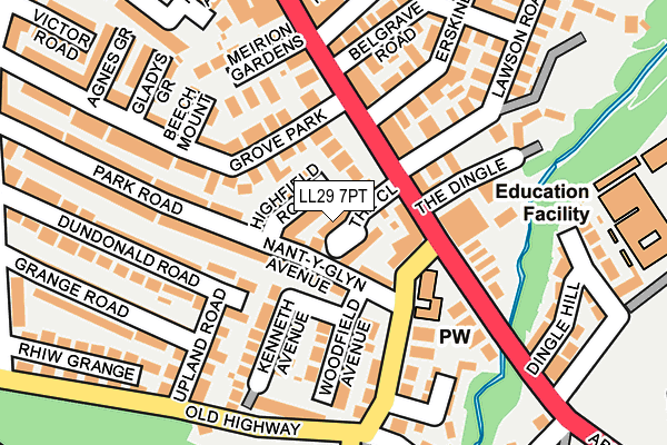 LL29 7PT map - OS OpenMap – Local (Ordnance Survey) LL29 7PT map - OS OpenMap – Local (Ordnance Survey)