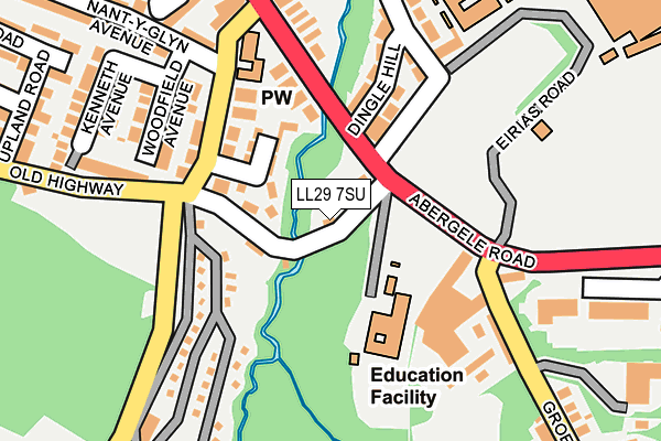 LL29 7SU map - OS OpenMap – Local (Ordnance Survey) LL29 7SU map - OS OpenMap – Local (Ordnance Survey)
