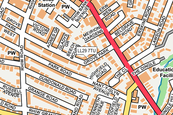 LL29 7TU map - OS OpenMap – Local (Ordnance Survey) LL29 7TU map - OS OpenMap – Local (Ordnance Survey)
