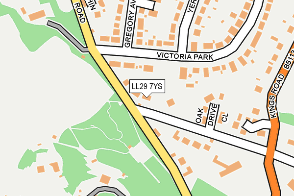LL29 7YS map - OS OpenMap – Local (Ordnance Survey) LL29 7YS map - OS OpenMap – Local (Ordnance Survey)