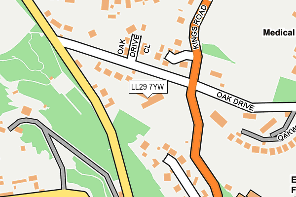 LL29 7YW map - OS OpenMap – Local (Ordnance Survey) LL29 7YW map - OS OpenMap – Local (Ordnance Survey)
